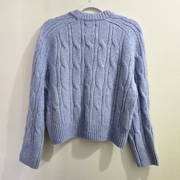 S O L D Light Blue Cable Knit Sweater size XS - Picture 13 of 14